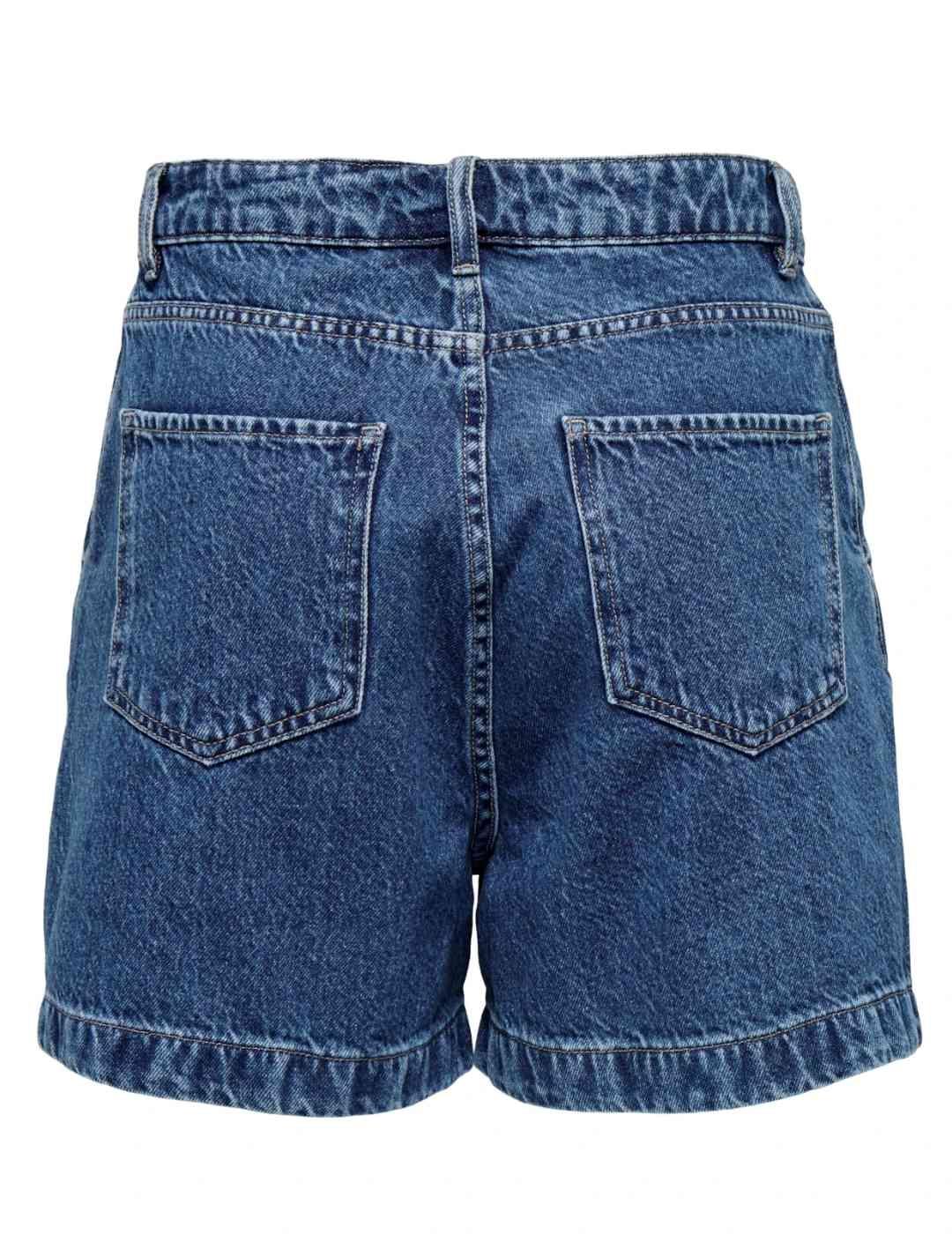 Shorts Only Petra denim azul tiro alto para mujer