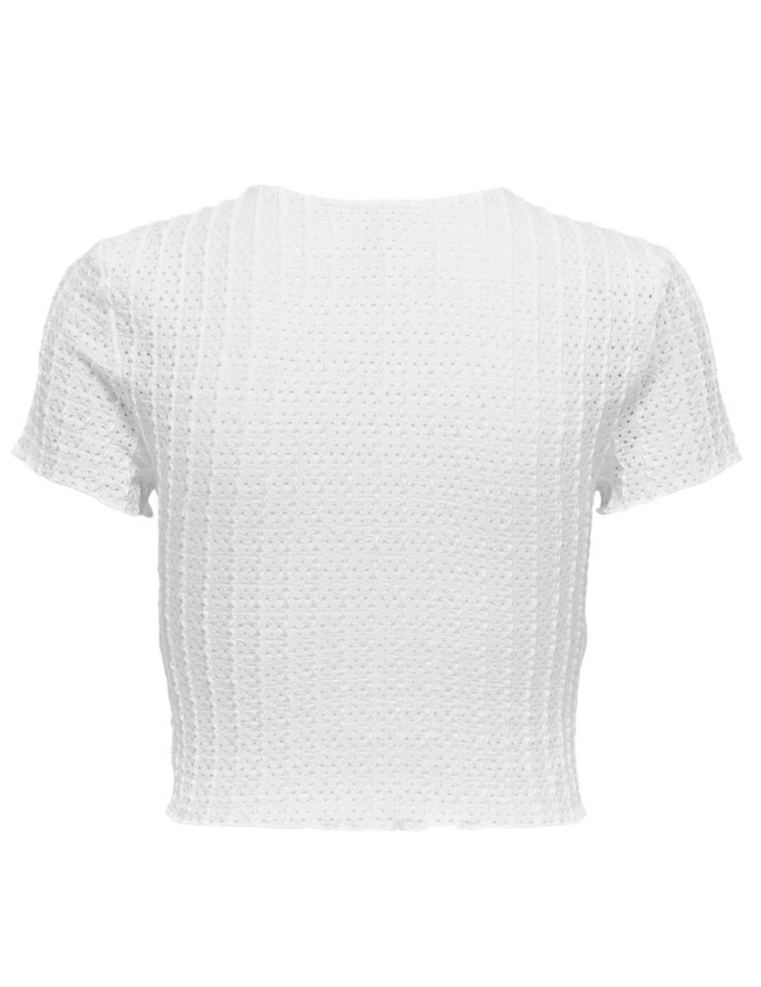 Camiseta Only Georgina crop blanco manga corta para mujer
