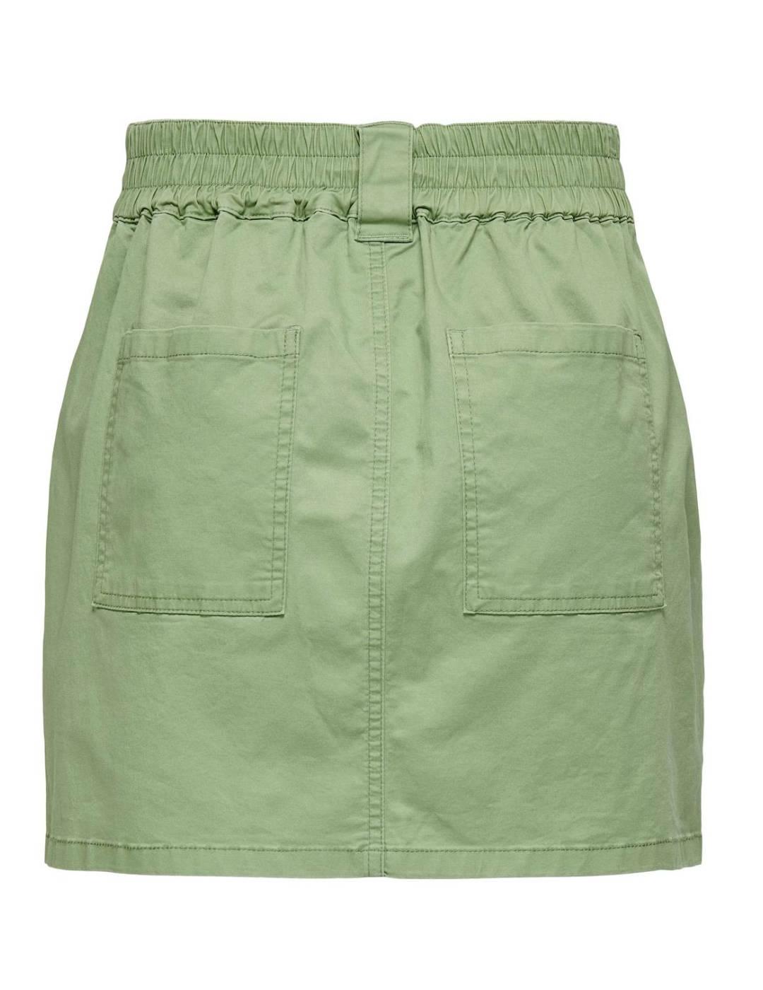 Falda corta Only Biana cargo verde regular para mujer