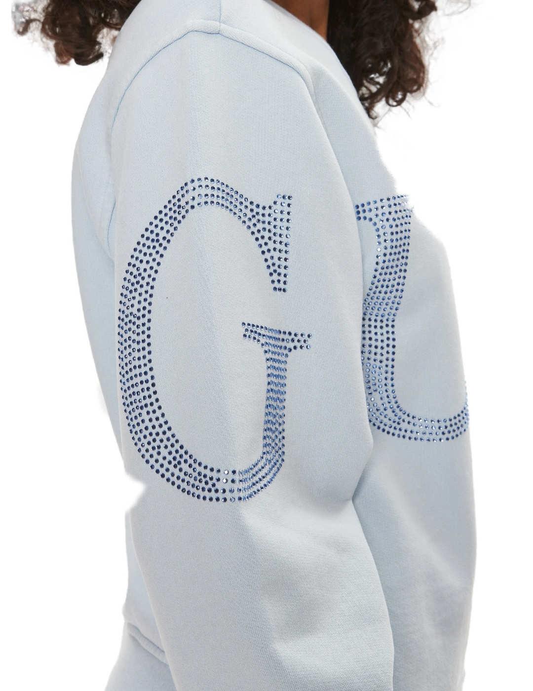 Sudadera Guess Vintage logo azul sin capucha para mujer