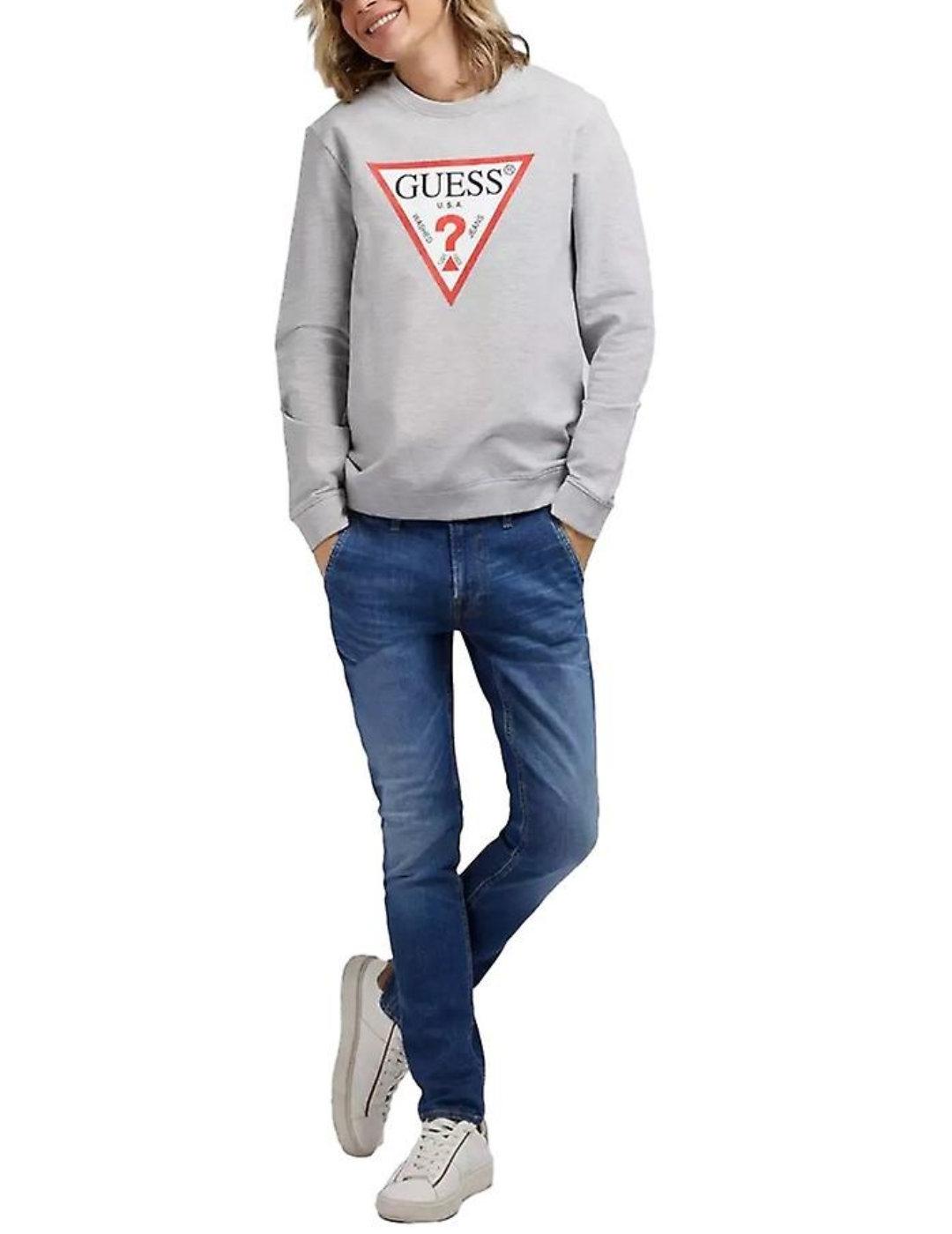 Sudadera Guess Audrey gris sin capucha para hombre