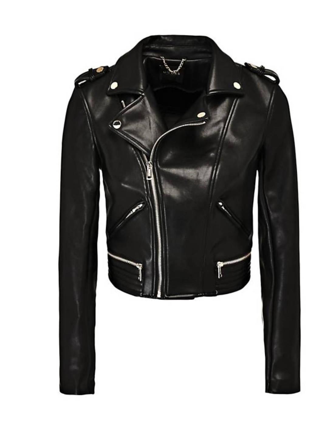 Chaqueta biker Guess Layla negro de polipiel para mujer