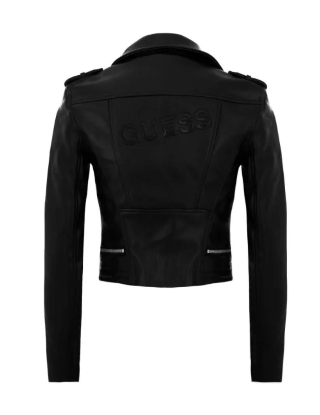 Chaqueta biker Guess Layla negro de polipiel para mujer