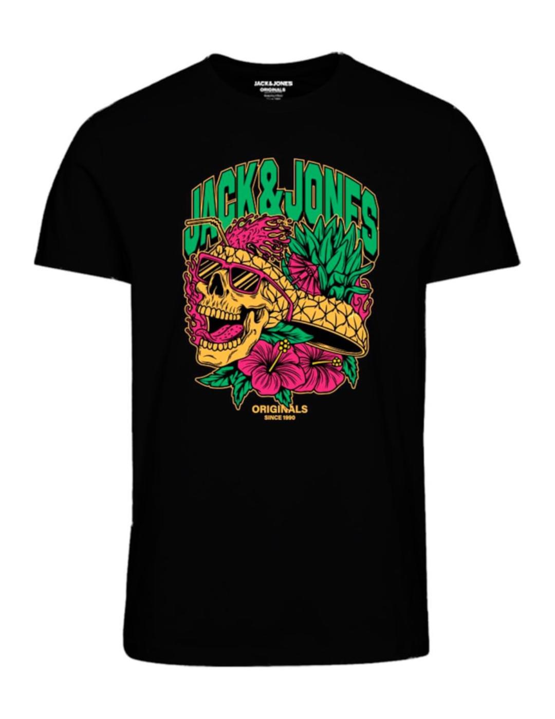 Camiseta Jack&Jones Sequoia negro manga corta de hombre