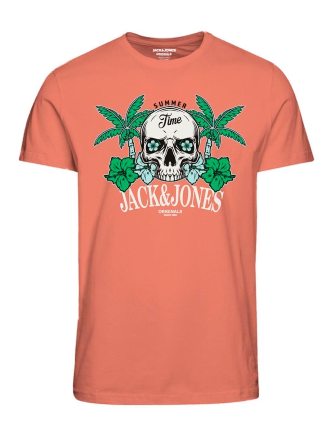 Camiseta Jack&Jones Sequoia naranja manga corta de hombre