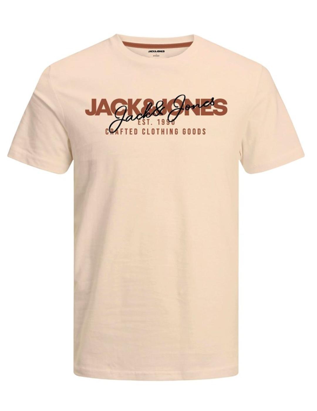 Camiseta Jack&Jones Alvis amarillo manga corta para hombre