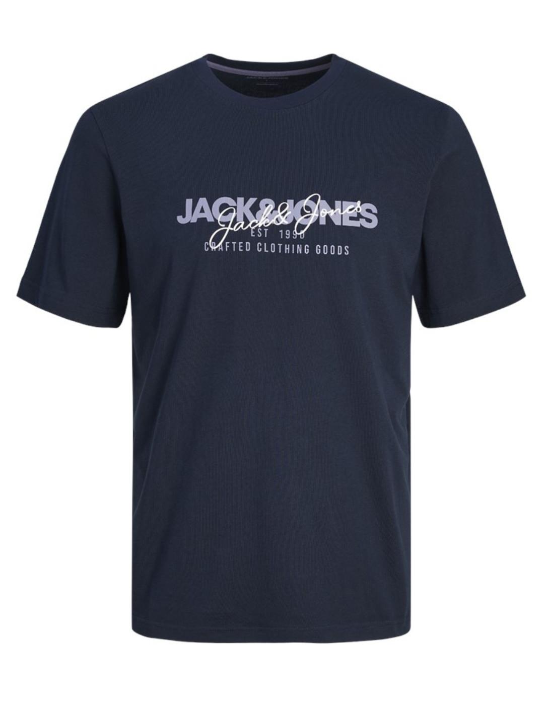 Camiseta Jack&Jones Alvis marino de manga corta para hombre