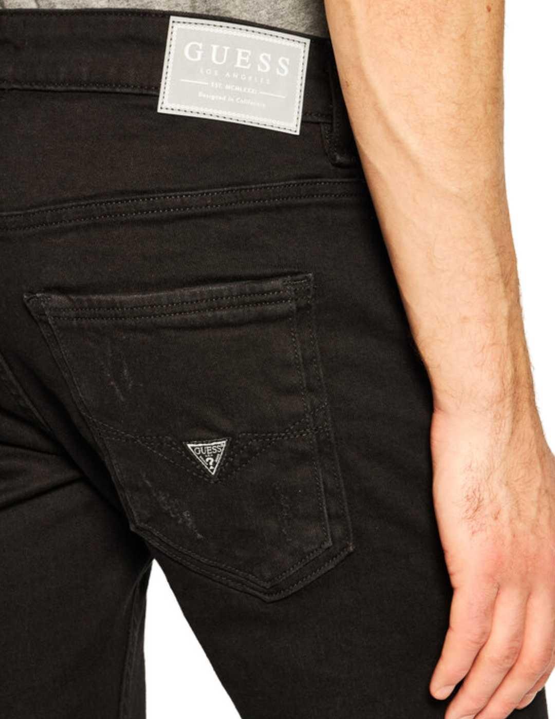 Pantalón vaquero Guess Miami negro skinny para hombre