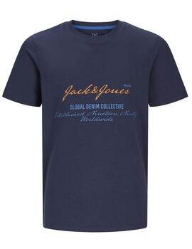 Camiseta Jack&Jones Junior Great marino manga corta de niño