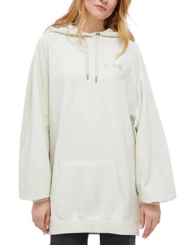 Vestido sudadera Guess Rose beige oversize para mujer