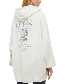 Vestido sudadera Guess Rose beige oversize para mujer