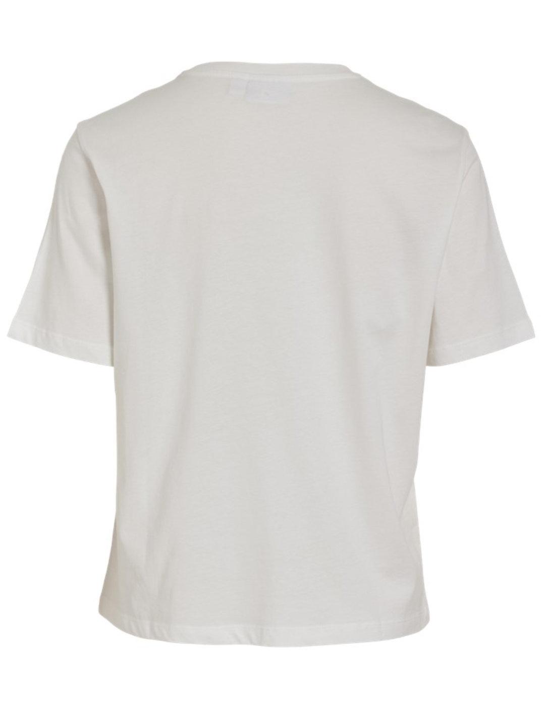 Camiseta Vila Bil blanca Boungiorno manga corta para mujer