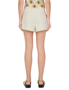 Falda pantalón Only Mira beige tiro medio para mujer