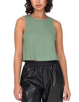 Top crop Only Jany verde agua tirante ancho para mujer