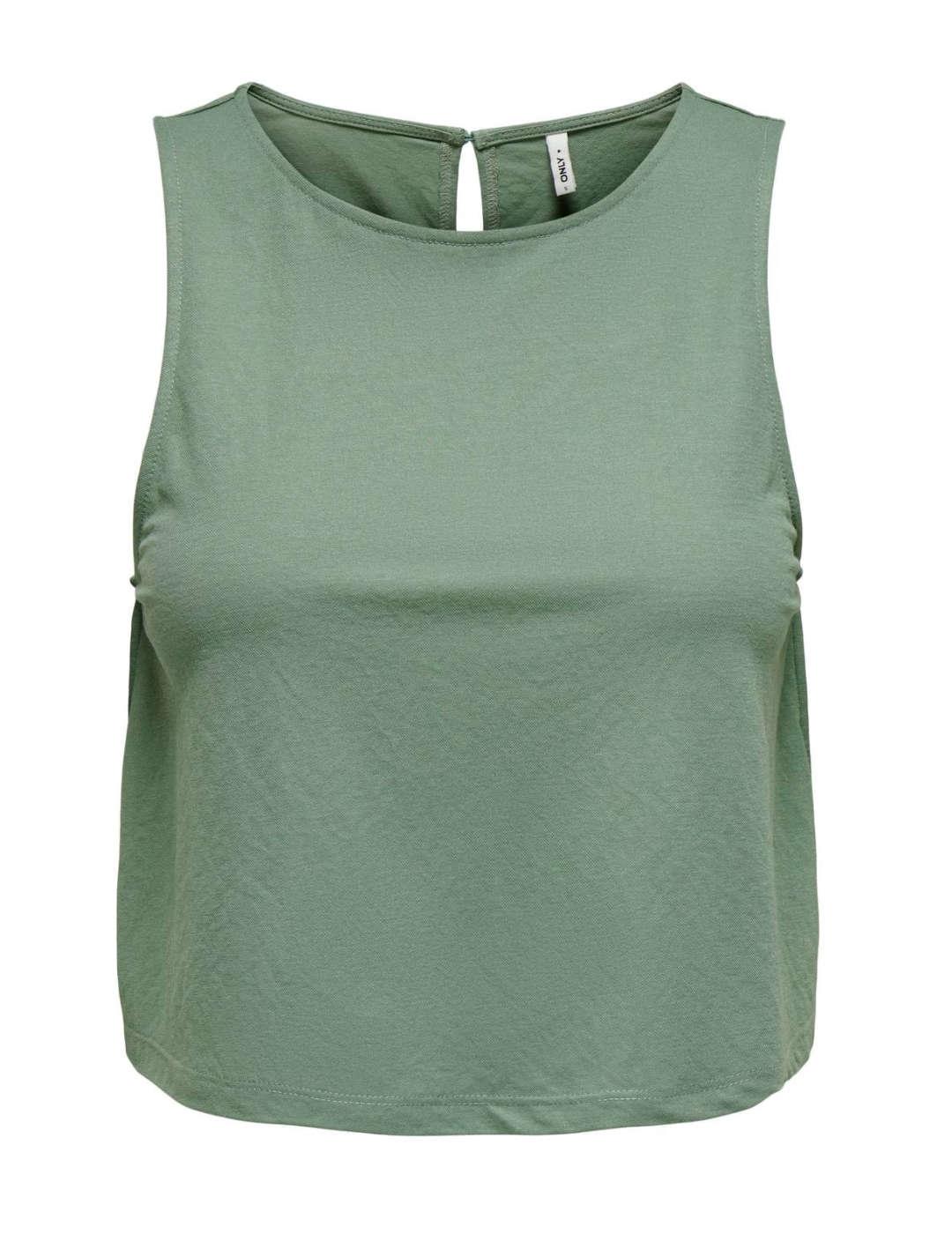 Top crop Only Jany verde agua tirante ancho para mujer