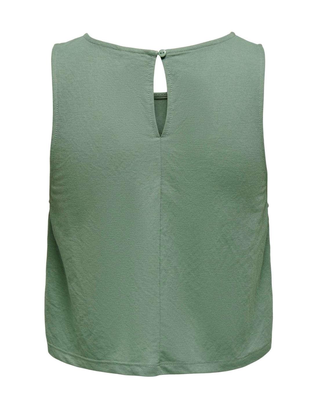 Top crop Only Jany verde agua tirante ancho para mujer