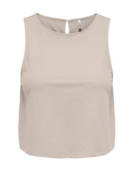 Top crop Only Jany beige tirante ancho para mujer