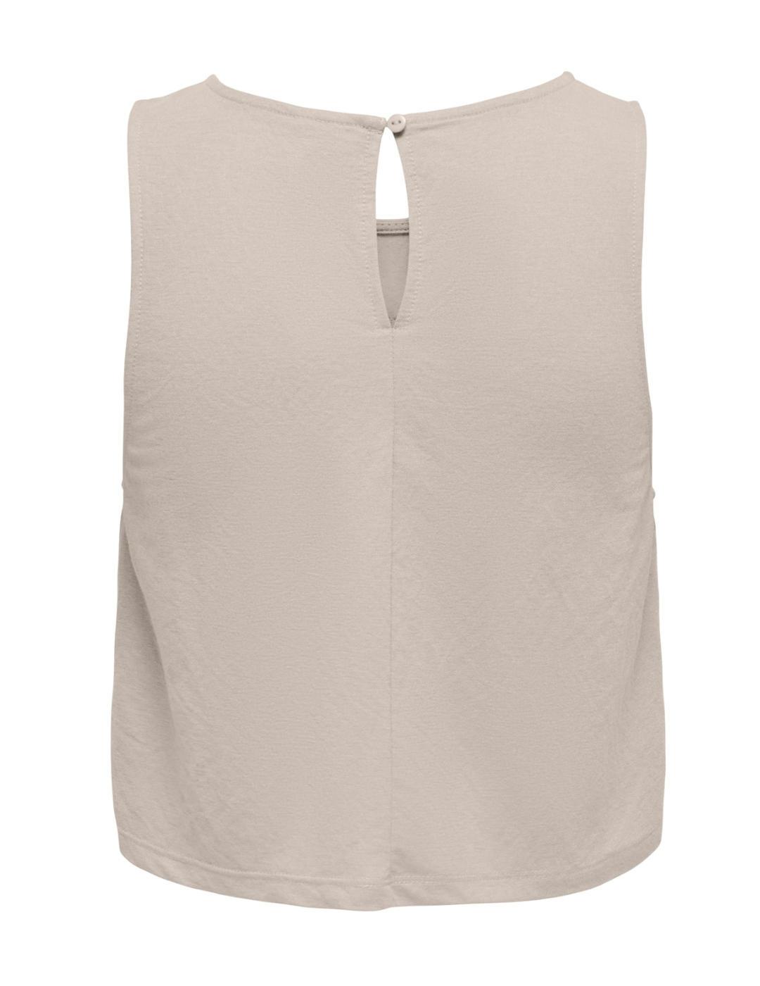 Top crop Only Jany beige tirante ancho para mujer