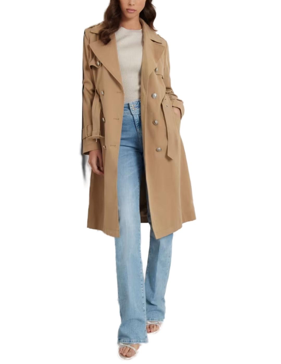 Chaqueta trench Guess Jade beige clásica para mujer