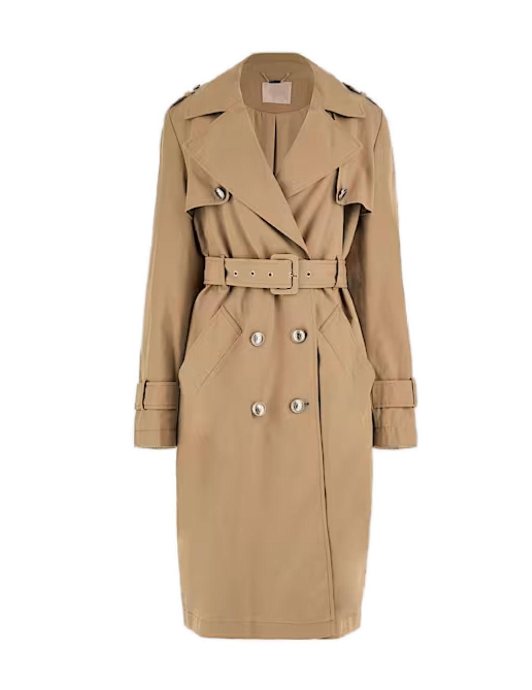 Chaqueta trench Guess Jade beige clásica para mujer