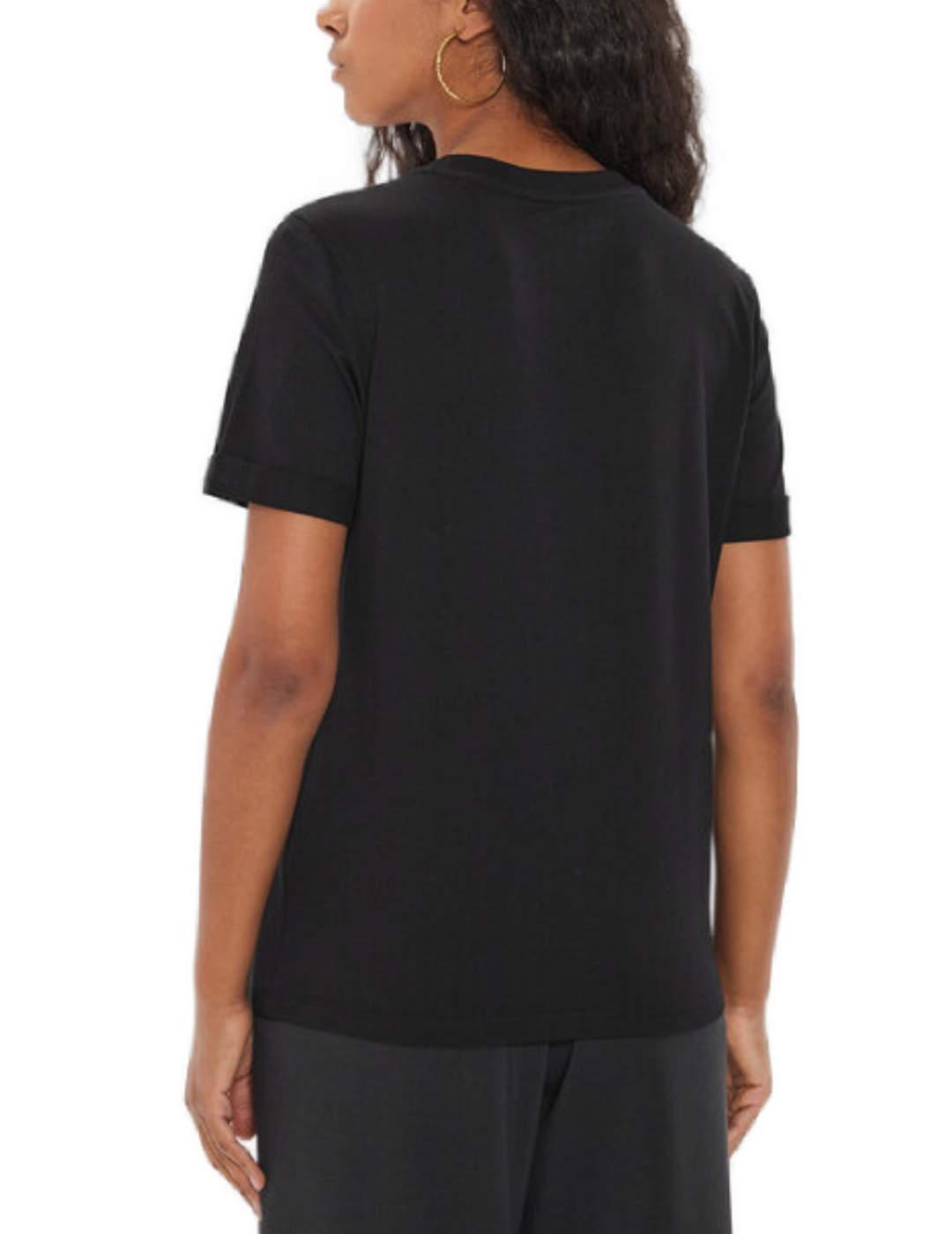 Camiseta Guess Glittery negro manga corta para mujer