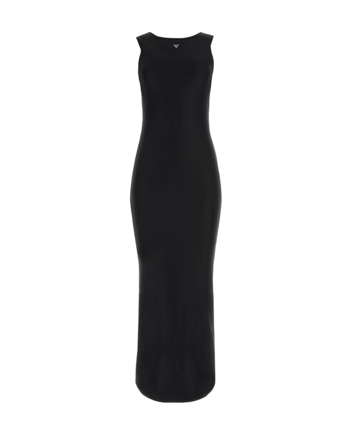 Vestido Guess Tank negro largo de licra ajustado para mujer