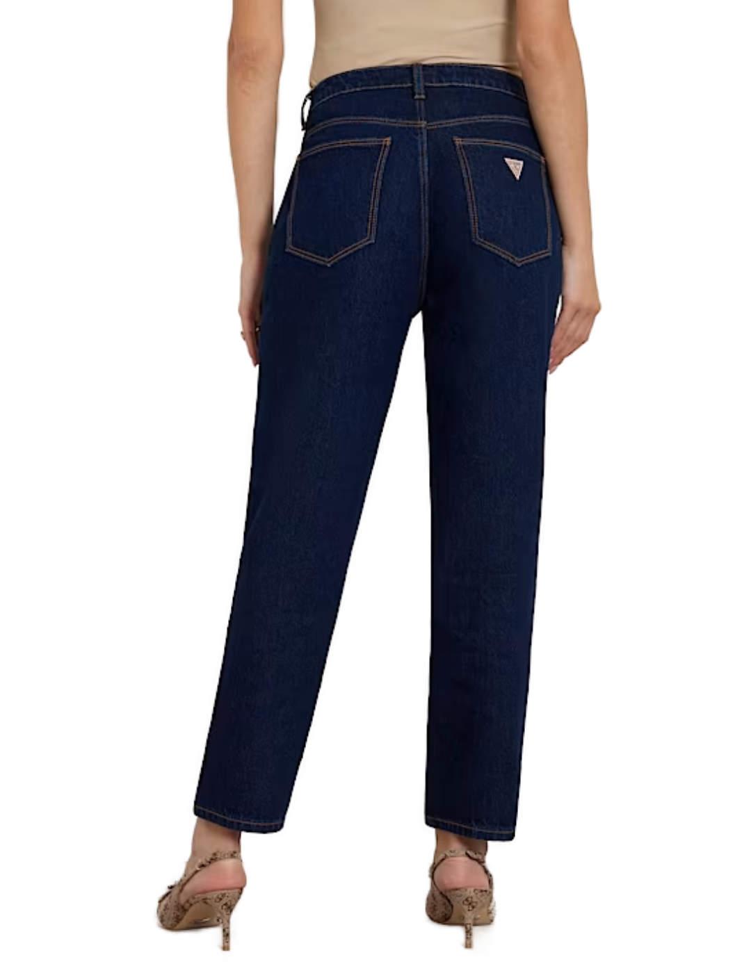 Pantalón vaquero Guess Mom Jean azul marino para mujer