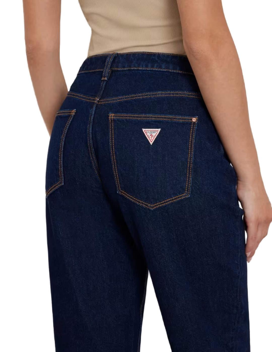 Pantalón vaquero Guess Mom Jean azul marino para mujer