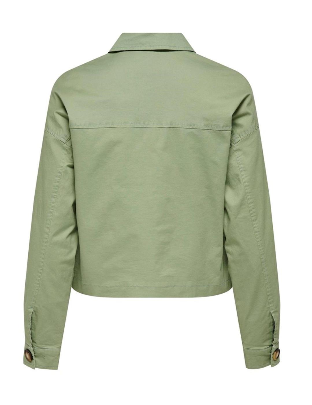 Chaqueta crop Only Biana verde regular fit para mujer
