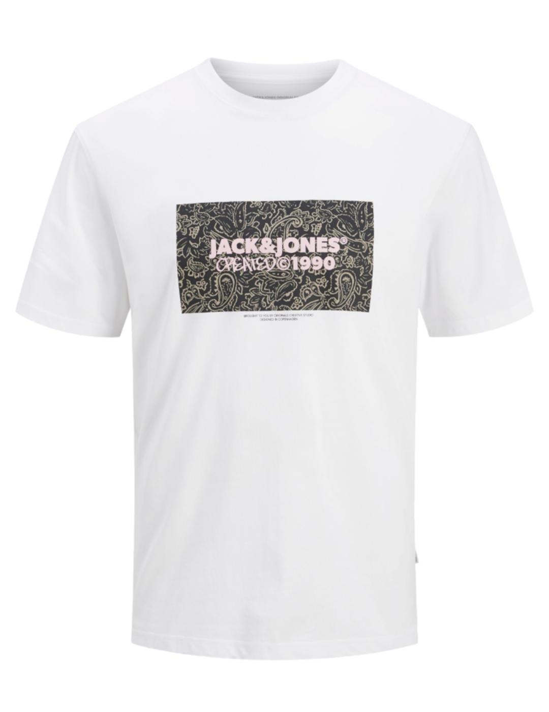 Camiseta Jack&Jones Wick blanco manga corta para hombre