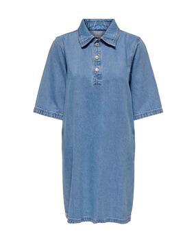 Vestido Only Gry denim azul corto regular fit para mujer