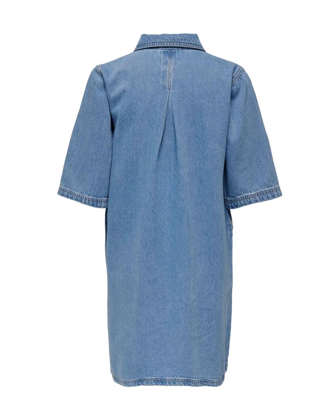 Vestido Only Gry denim azul corto regular fit para mujer