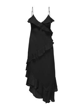 Vestido Only Lasta drapeado asimétrico negro para mujer