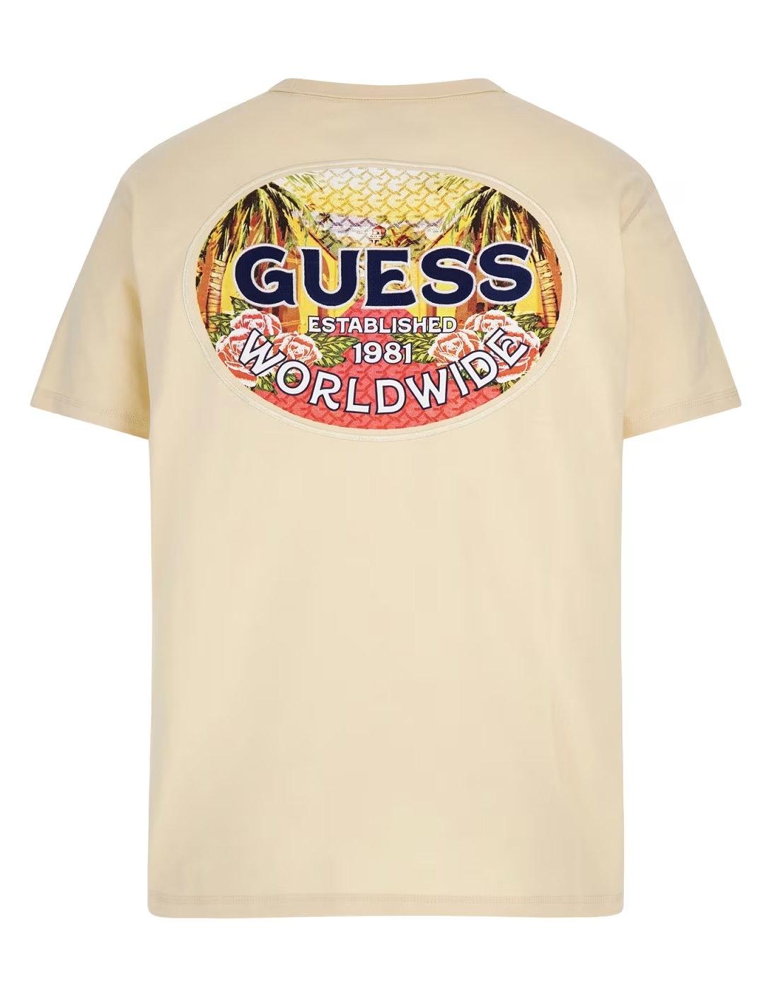 Camiseta Guess Wordwild amarilla manga corta para hombre