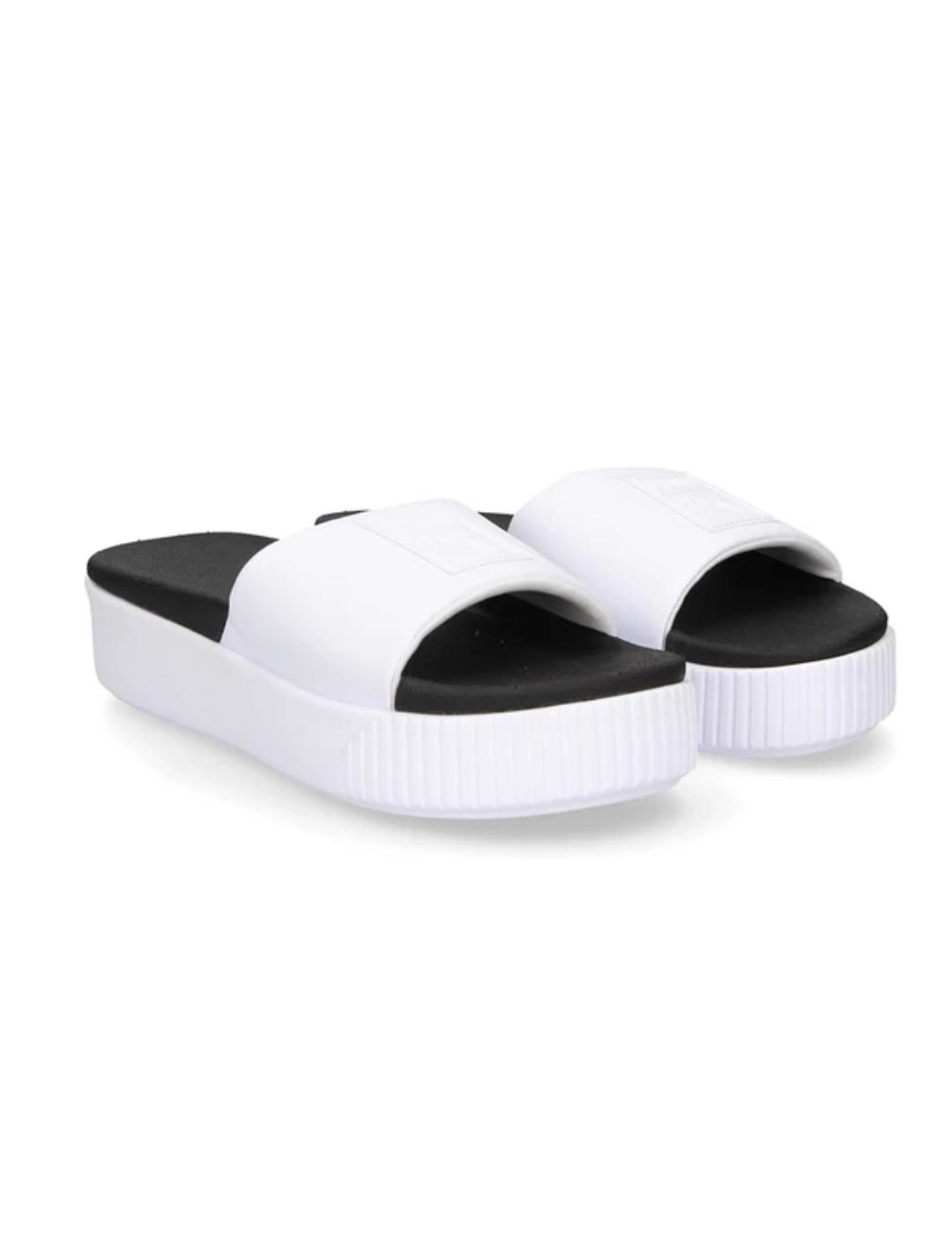 Chanclas Puma Platform blanco logotipo para mujer