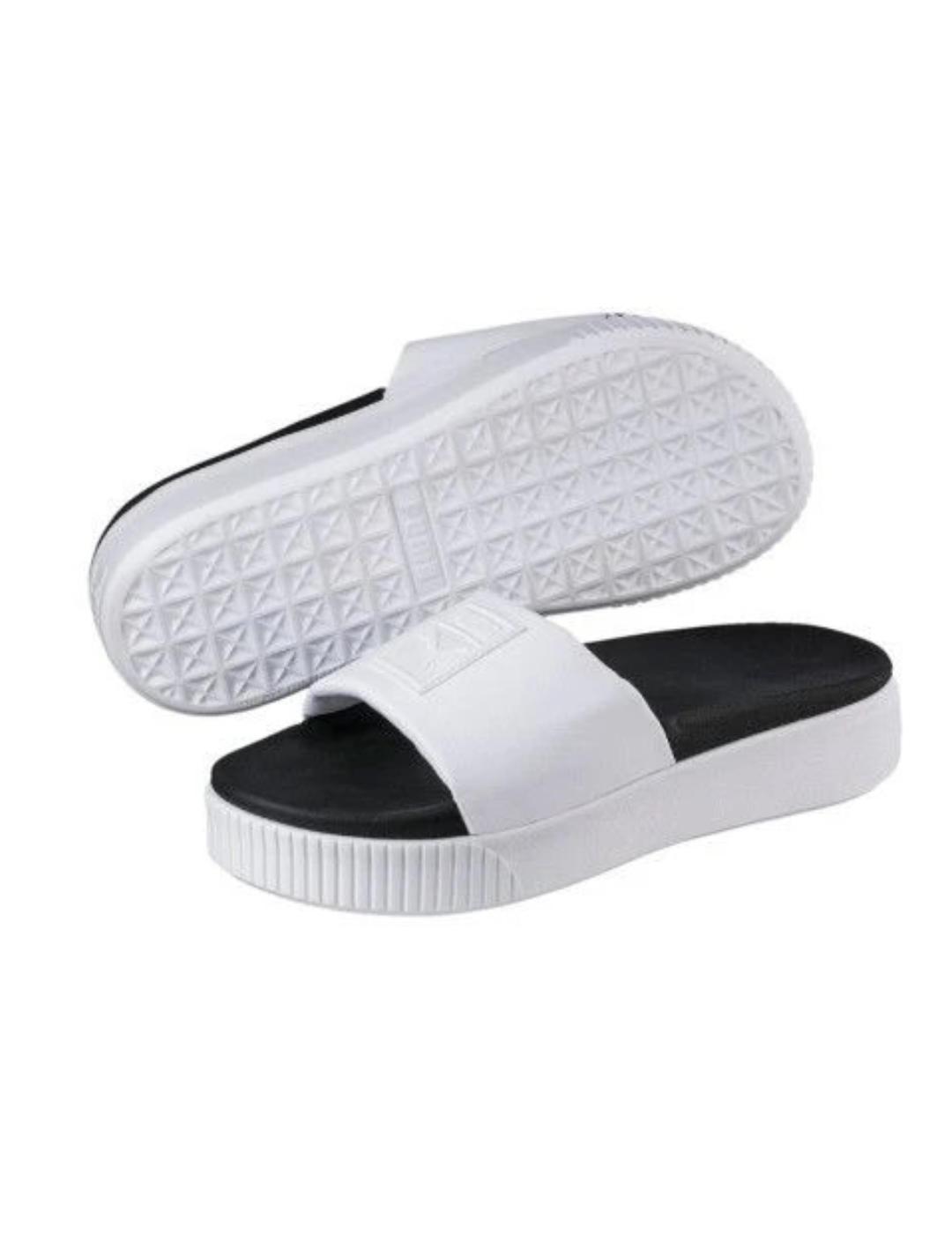 Chanclas Puma Platform blanco logotipo para mujer