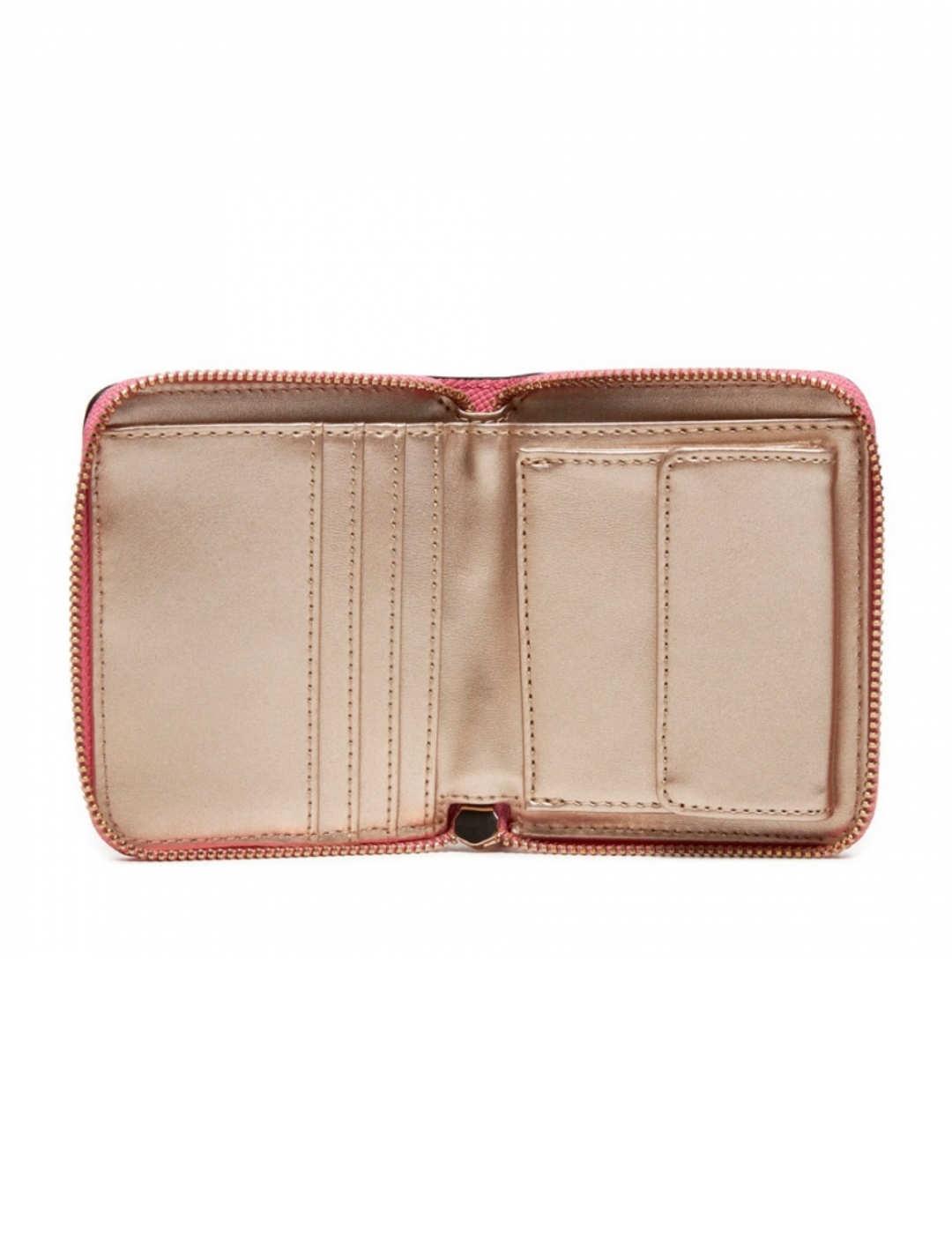 Monedero pequeño Guess Laurel rosa chicle saffiano de mujer