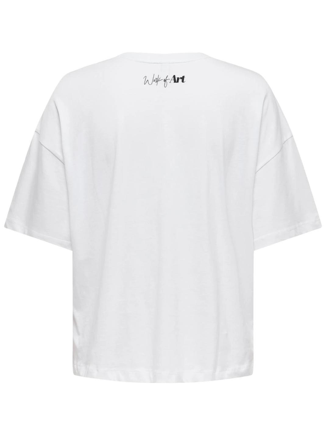 Camiseta Only Lasta blanco manga corta regular para mujer