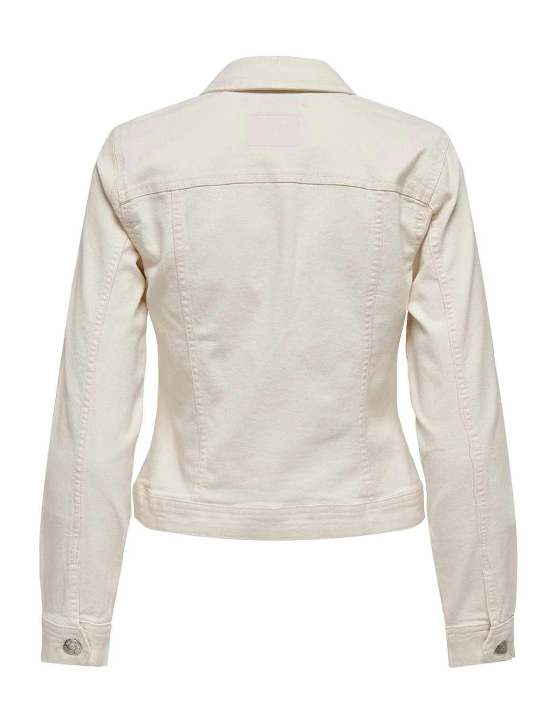 Chaqueta Only Winder denim beige básica para mujer