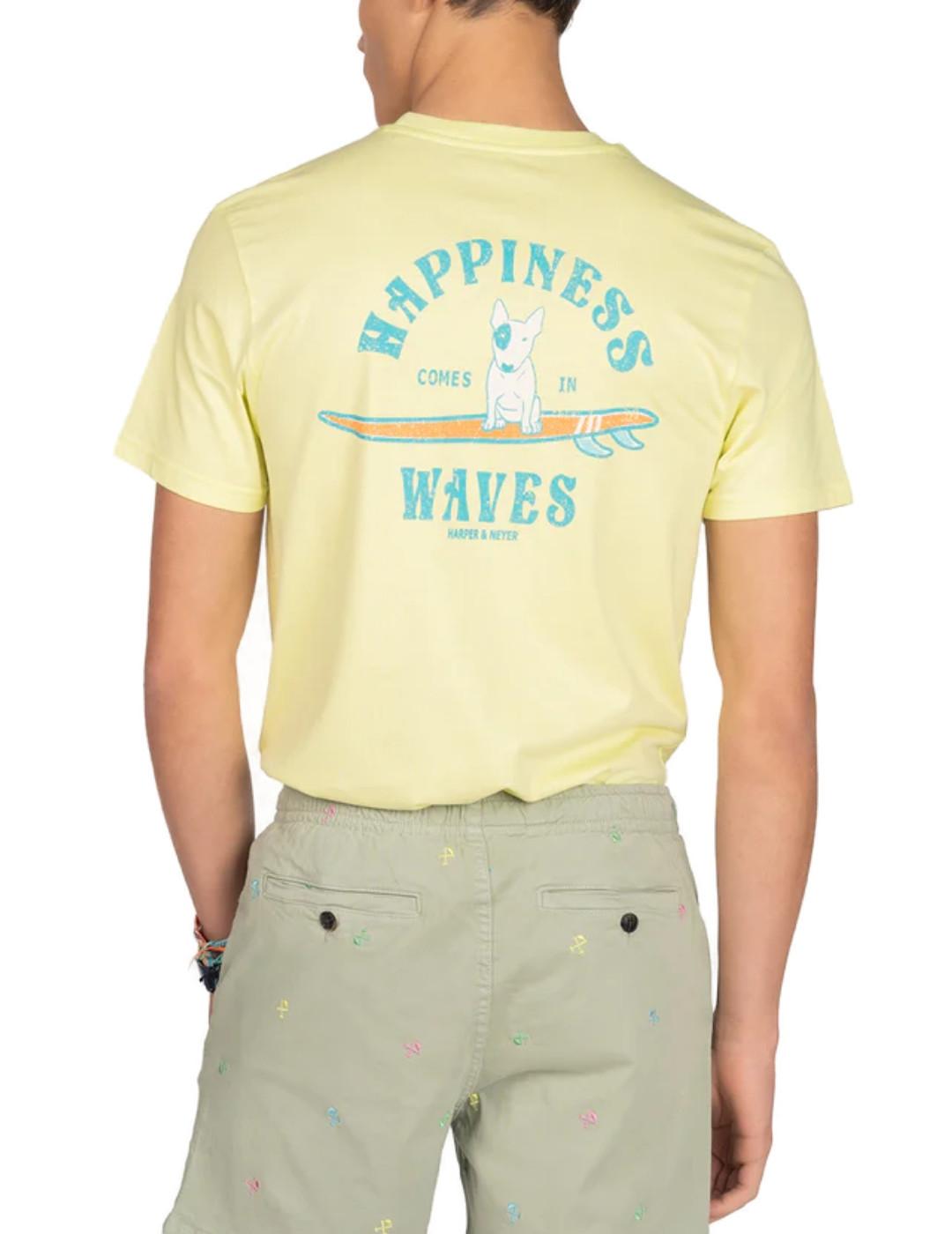 Camiseta Harper & Neyer Waves fluór manga corta para hombre