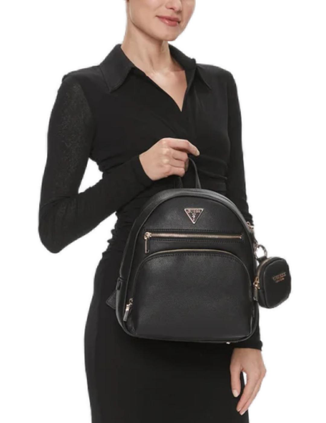 Mochila mediana Guess Power Play negro para mujer