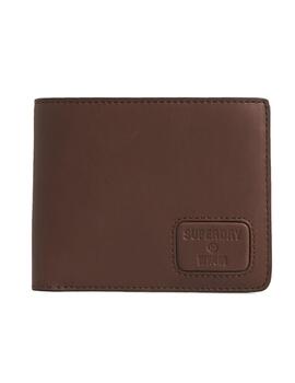 Cartera tarjetero Superdry NYC piel marrón para hombre