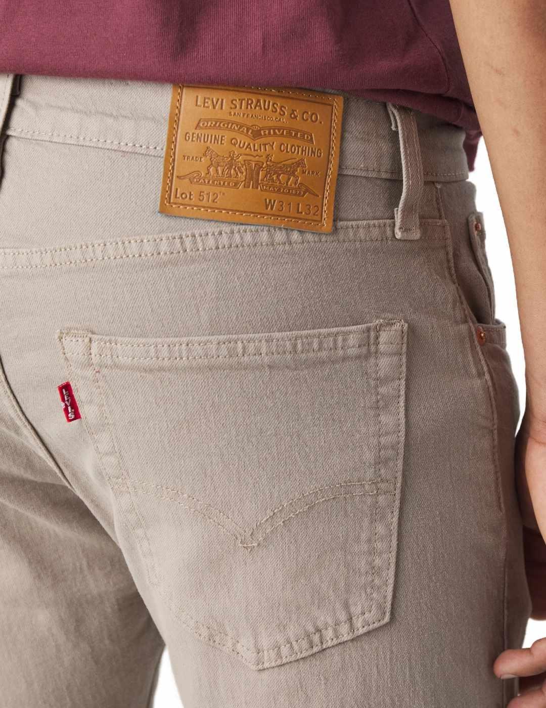 Pantalón vaquero Levi´s 512 slim taper beige de hombre