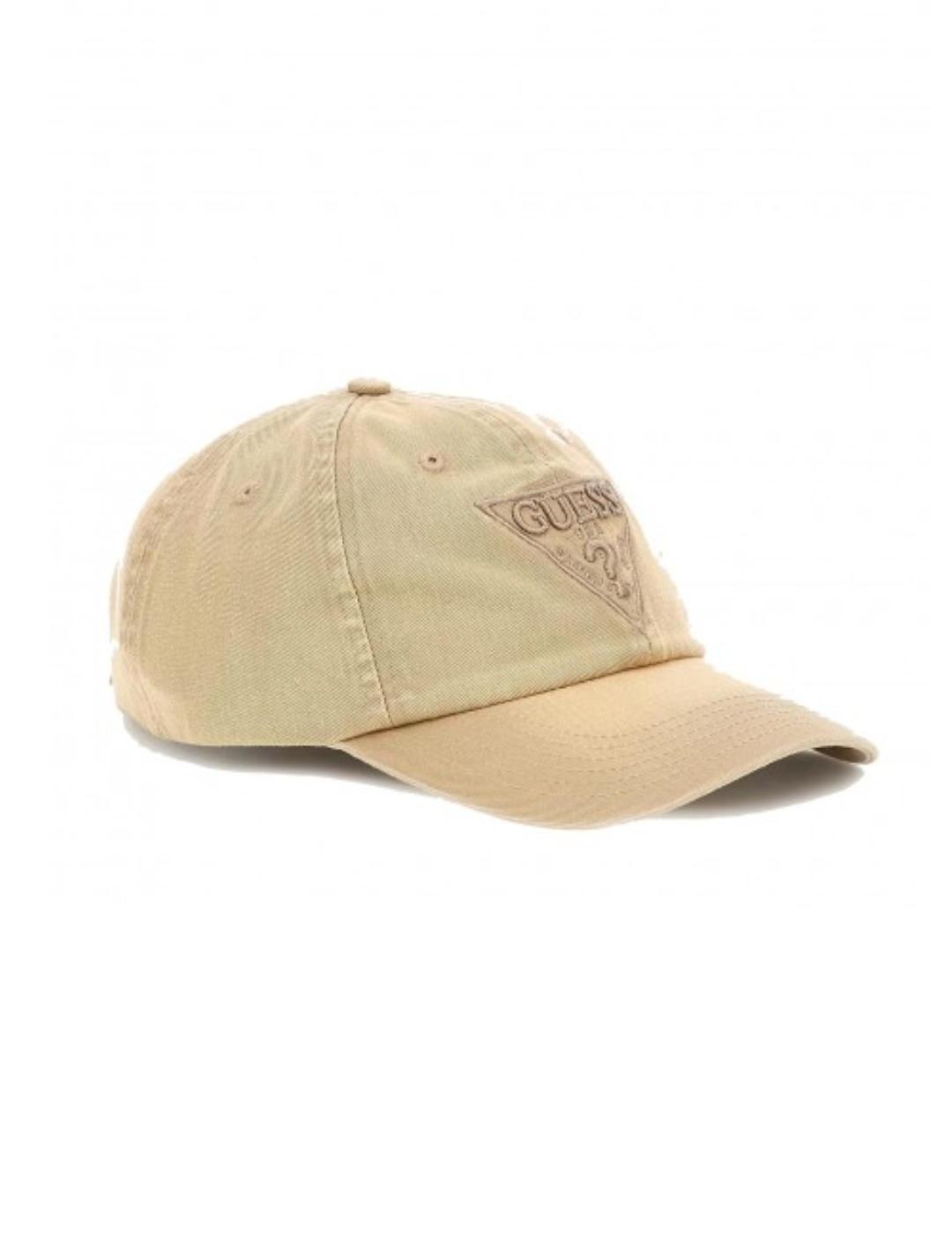 Gorra de béisbol Guess Logo Triangle beige denim para hombre