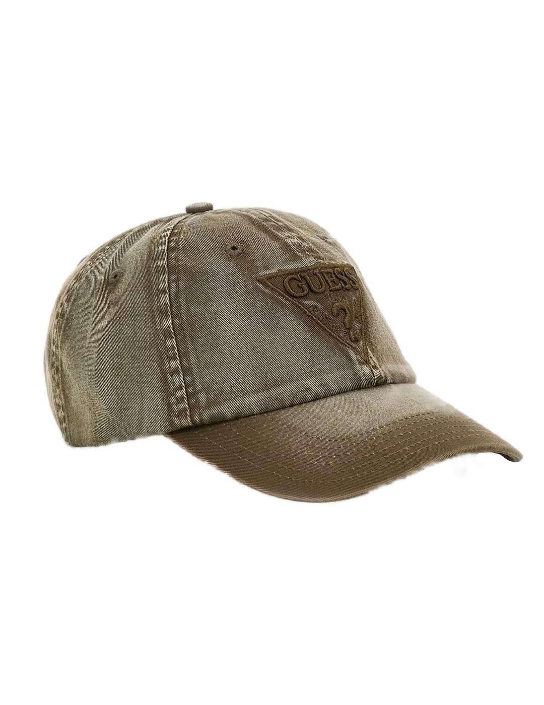 Gorra de bésbol Guess Logo Triangle verde denim para hombre