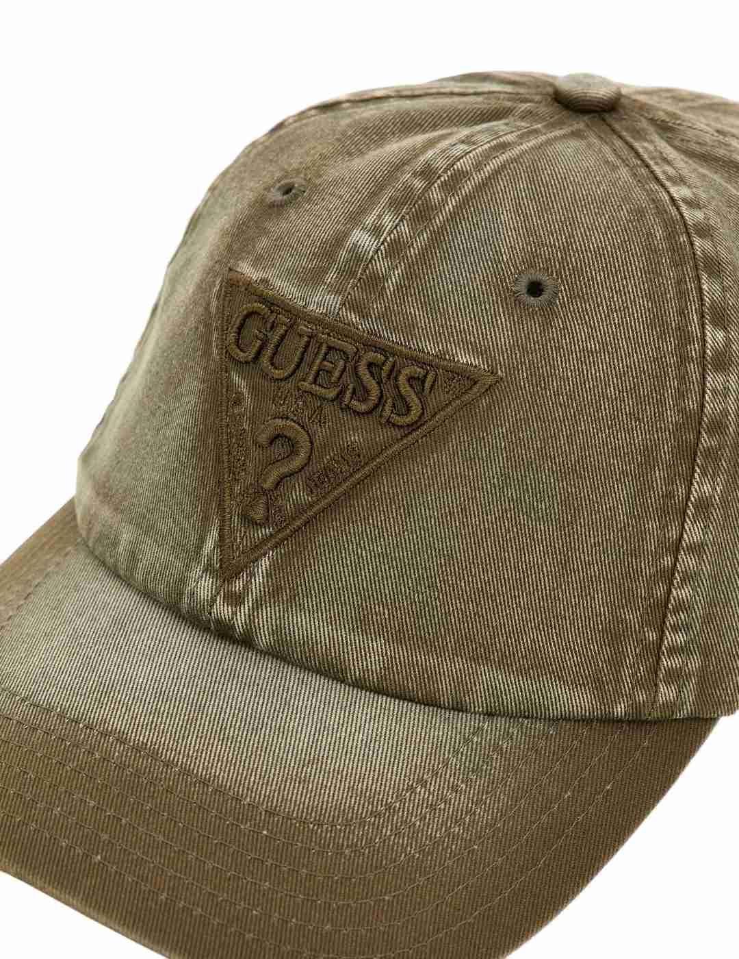 Gorra de bésbol Guess Logo Triangle verde denim para hombre