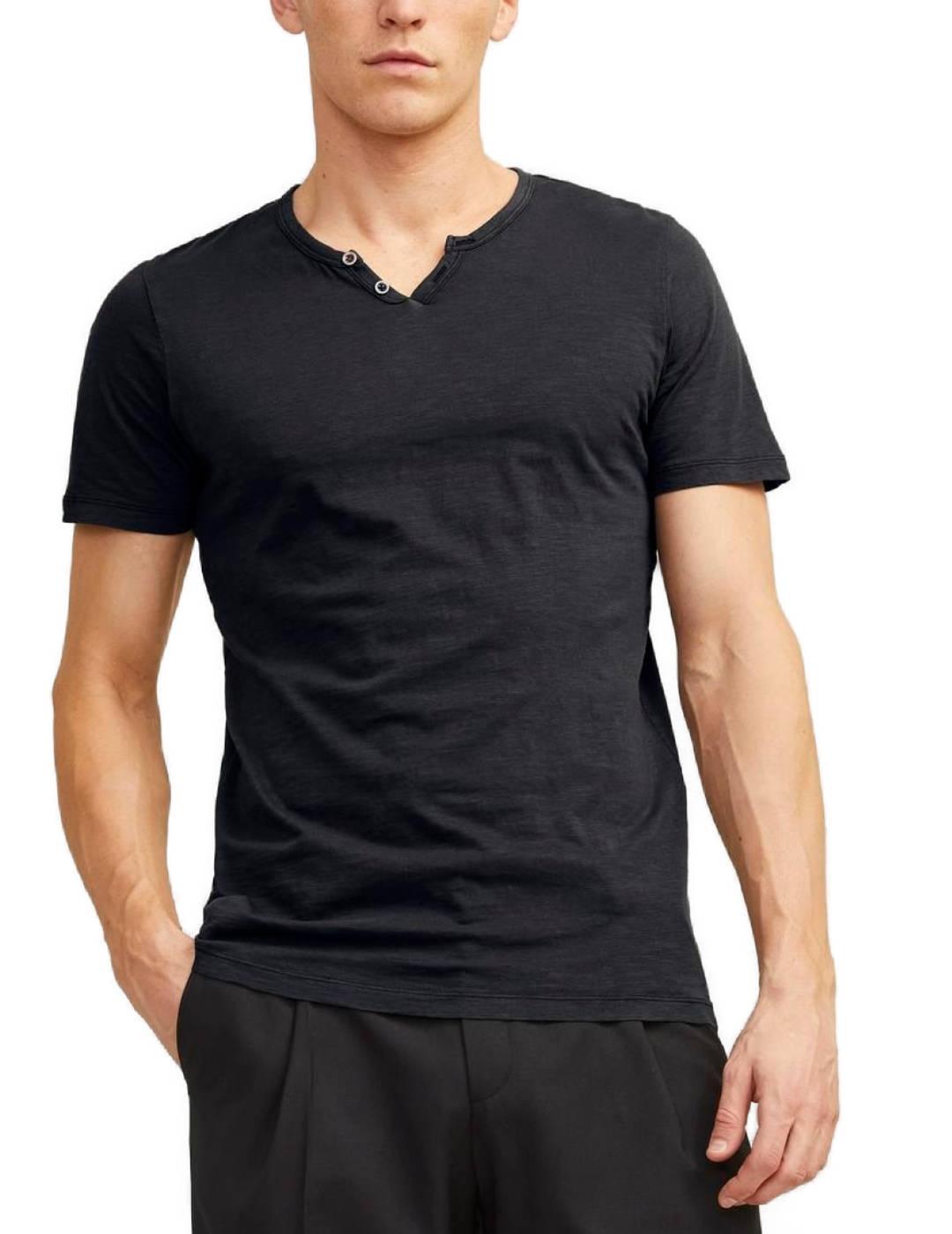 Camiseta Jack&Jones Esplit negra de manga corta para hombre