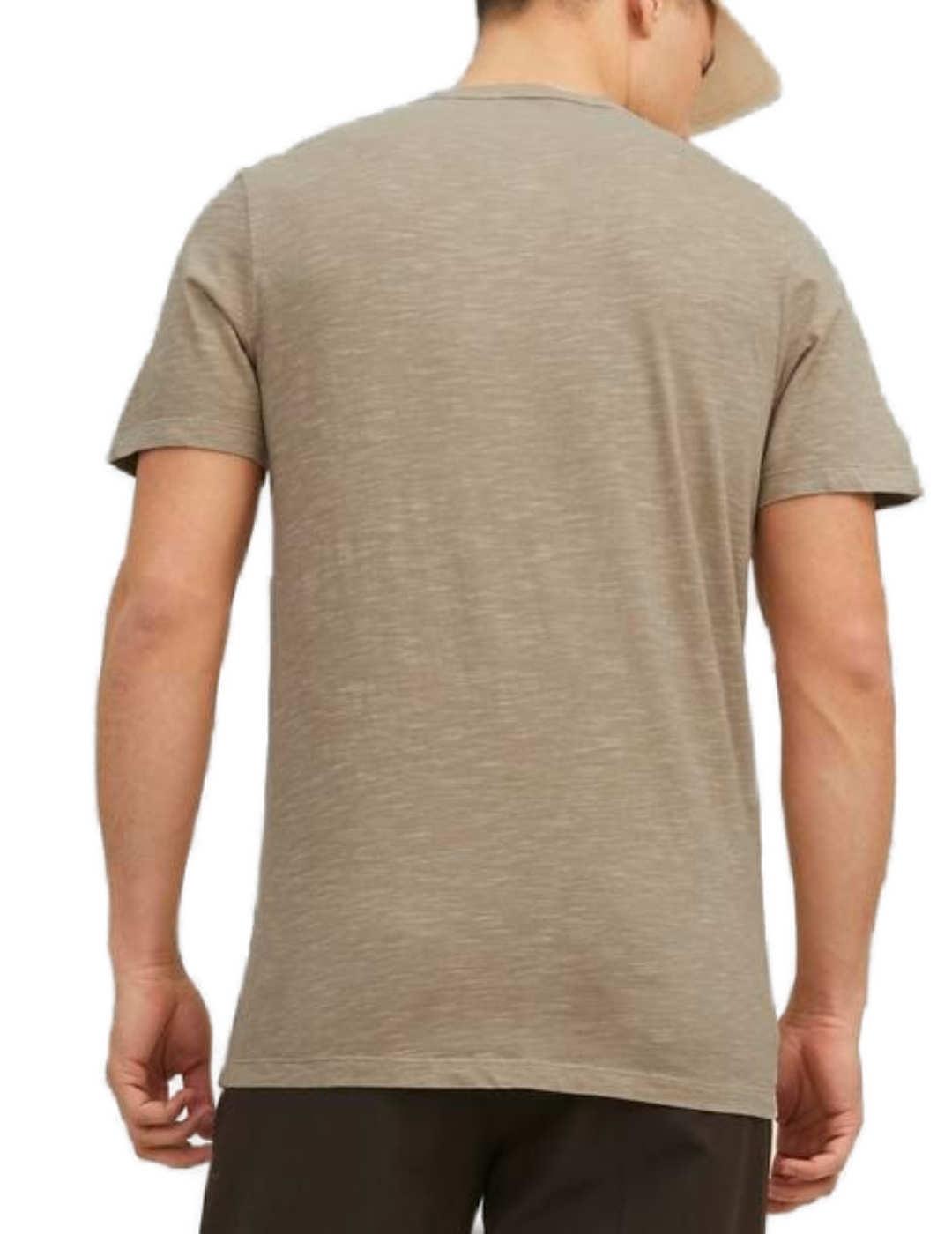 Camiseta Jack&Jones Esplit beige de manga corta para hombre