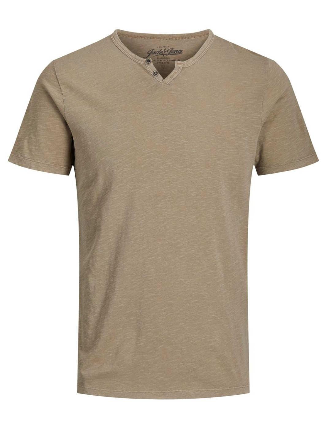 Camiseta Jack&Jones Esplit beige de manga corta para hombre