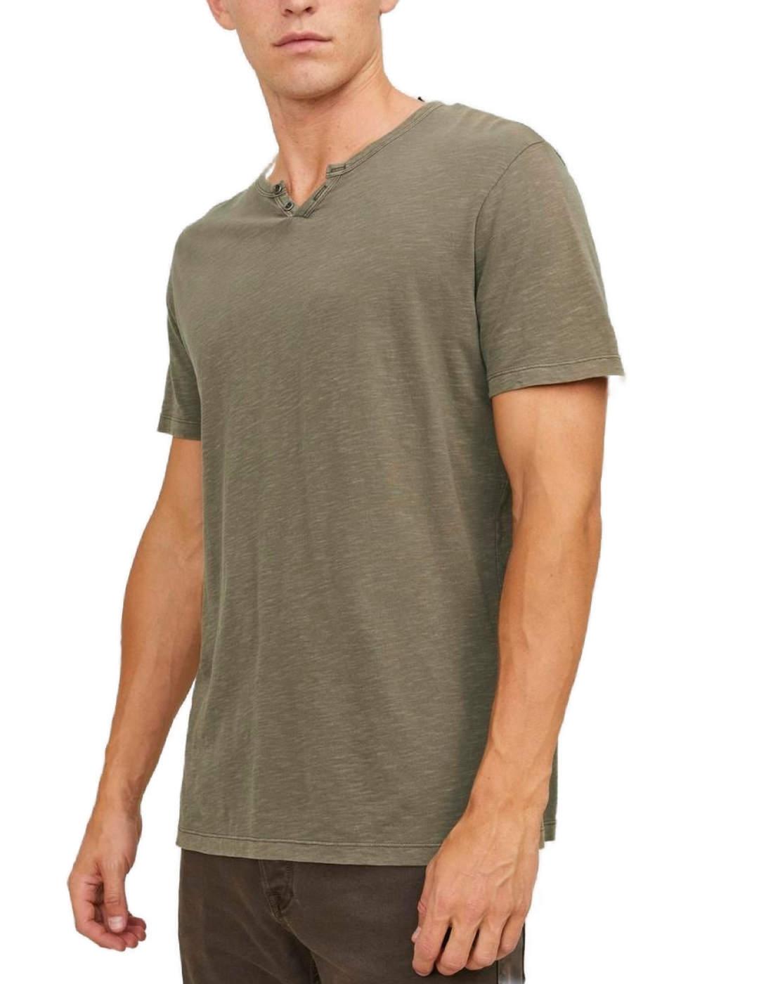 Camiseta Jack&Jones Esplit verde de manga corta para hombre